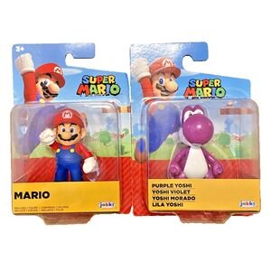 MARIO & PURPLE YOSHI Super Mario‎ Jakks Pacific 2.5" Figures